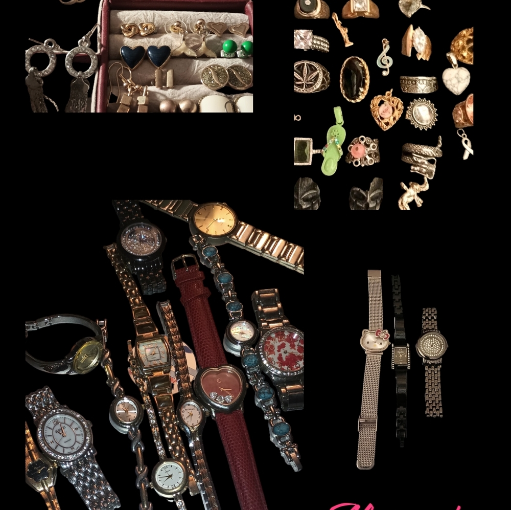 Watches rings charms pendants earrings